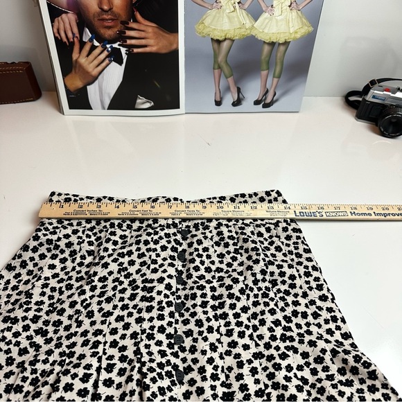 H&M Black and White Midi A-Line Skirt - Picture 5 of 8